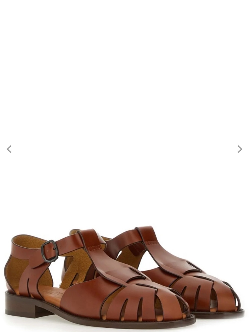 Women’s Brown Leather Fisherman-Style Sandals with Buckle